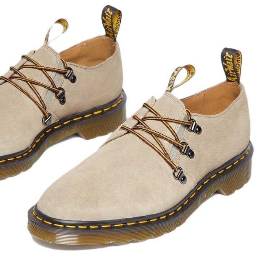Dr. Martens Beige Suede Lace-Up Shoes